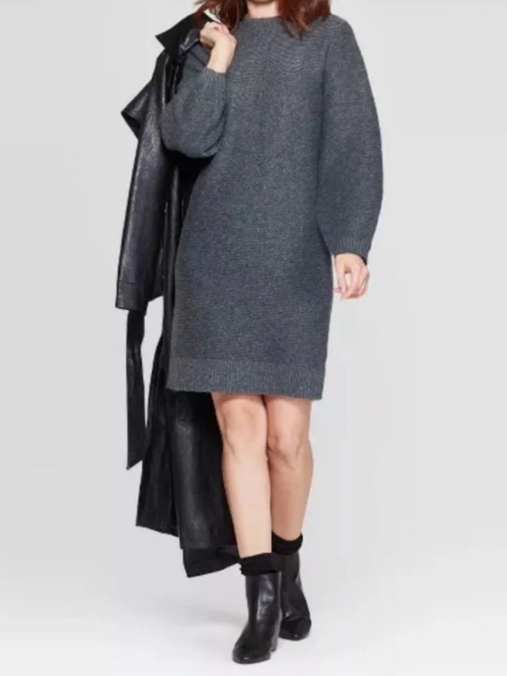 NWT! 🩶 Prologue L/S Sweater Dress, Grey, Size M
